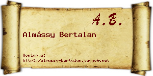 Almássy Bertalan névjegykártya