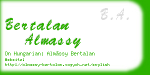 bertalan almassy business card