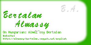 bertalan almassy business card